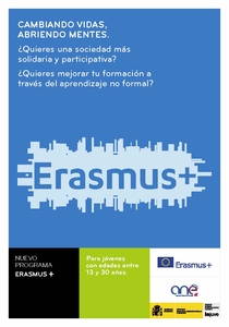Flyer editado por el Injuve sobre el nuevo programa Erasmus +