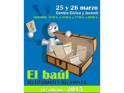 Cartel del Baúl del Estudiante y del Empleo 2015, en Elda (Alicante)