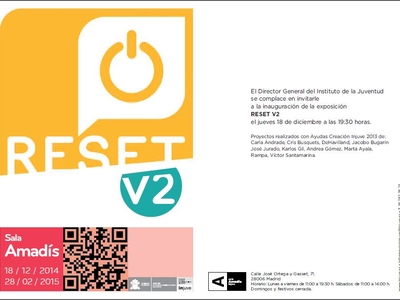 Invitación a la inauguración de la exposición RESET V2