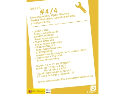 Flyer del Taller sobre comunicación 2.0 en la Sala Amadís