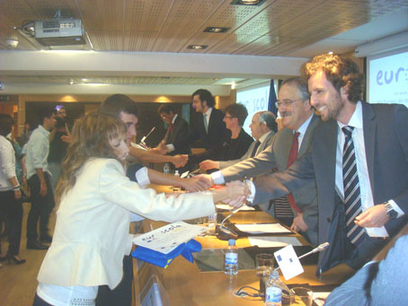 Gabriel Alconchel  en la entrega de los premios Euro-scola 2011