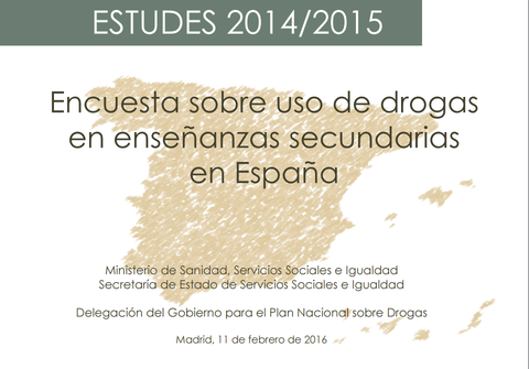 Presentación Encuesta sobre uso de drogas en ensañanzas secuendarias en España