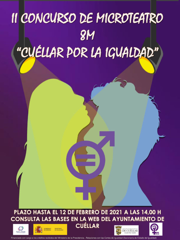 Cartel del II Concurso de Microteatro 8M Cuéllar por la Igualdad