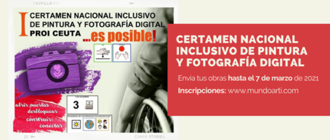 Cartel del I Certamen Nacional Inclusivo de Pintura y Fotografía Digital “...es posible”