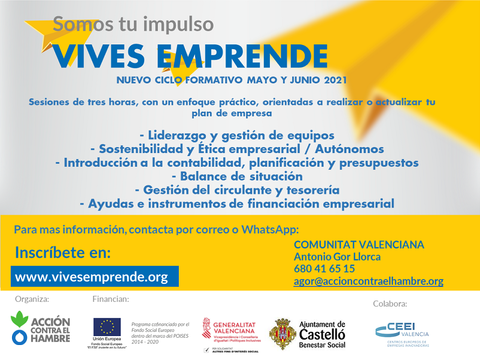 Programa Online Vives Emprende Comunitat Valenciana 2021