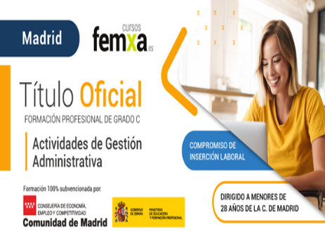 Imagen Título Oficial de Actividades de gestión administrativa subvencionado por la Comunidad de Madrid