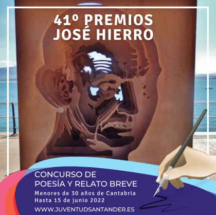 Cartel de los Premios José Hierro para jóvenes de Cantabria