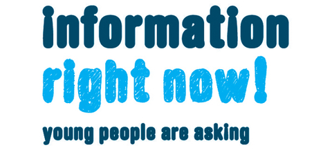 Logo de la campaña Information right now! Young people are asking