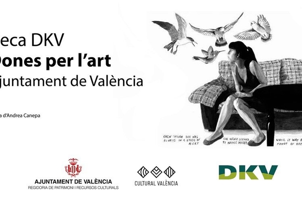 Logo convocatoria Beca DKV - Mujeres por el arte - Ayuntamiento de Valencia