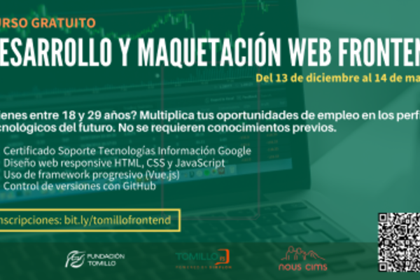 Imagen Curso "Desarrollo y Maquetación Web Frontend" Fundación Tomillo