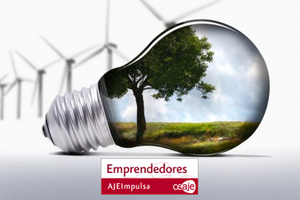 Bombilla como símbolo de la idea de negocio en la plataforma AJEImpulsa
