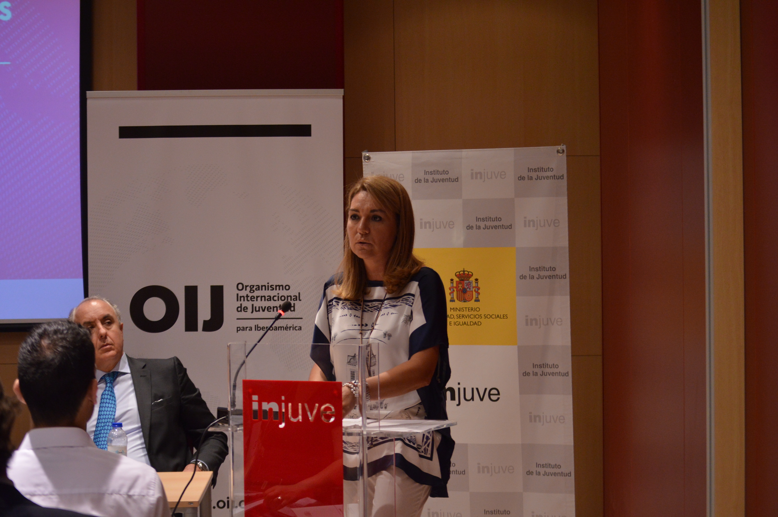 La Secretaria de Estado de Servicios Sociales e Igualdad durante la inauguración del Foro Nacional de Juventud en España