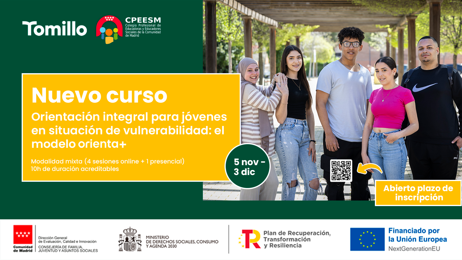 cartel curso de orientación integral para jóvenes en situación de vulnerabilidad  