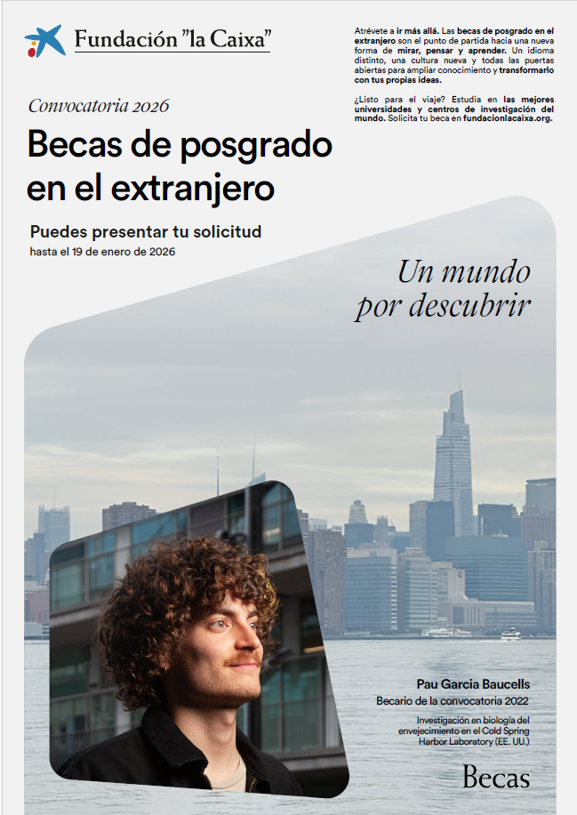 poster fundación la caixa becas de postgrado en el extranjero