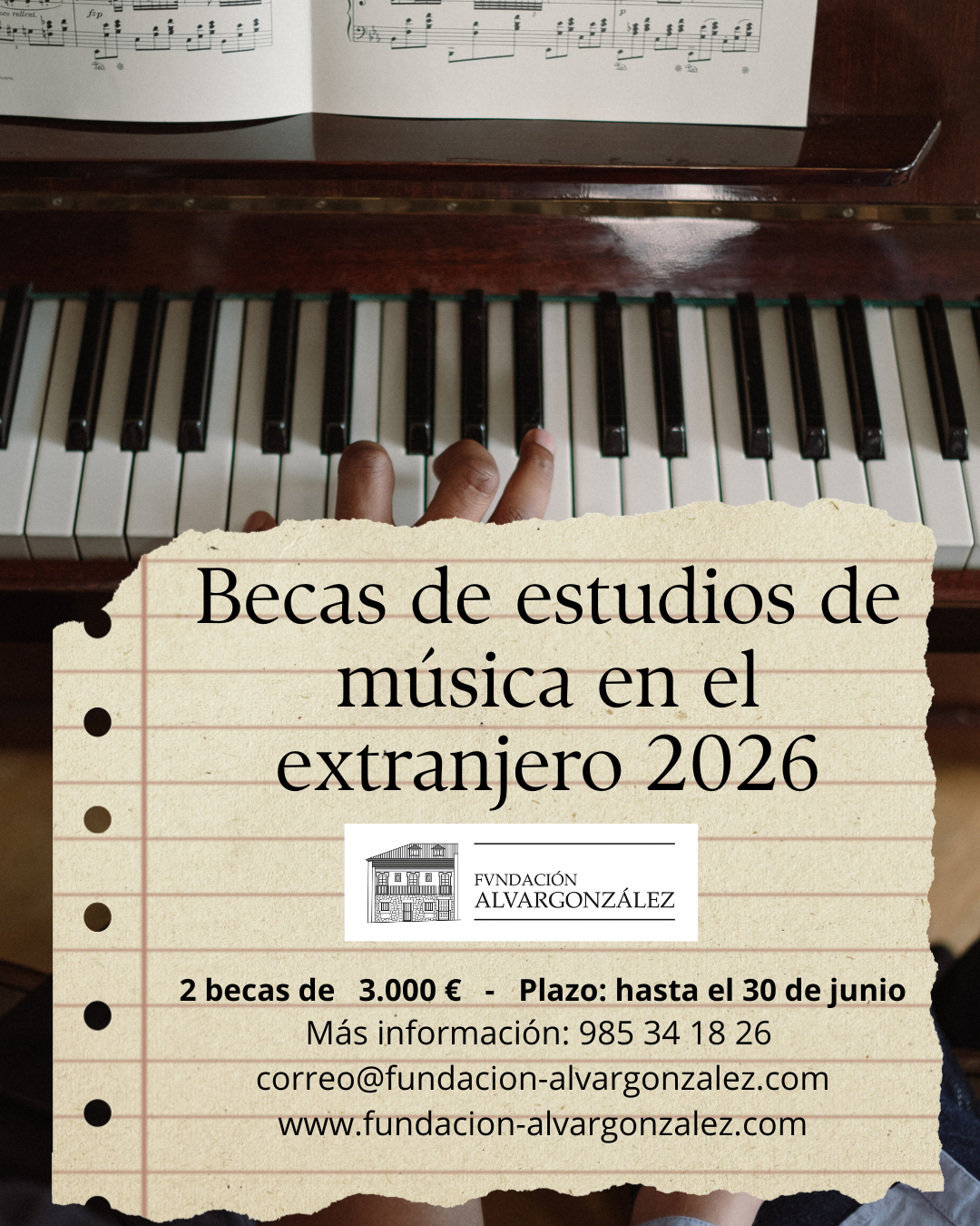 Becas de Estudios de Música en el Extranjero 2026