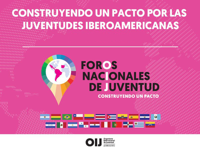 Cartel Construyendo un pacto por las Juventudes Iberoamericanas