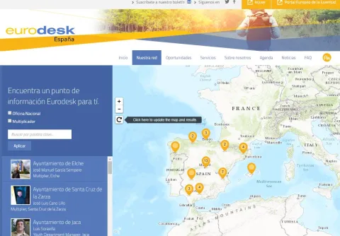Home de la nueva web de Eurodesk España