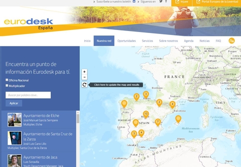 Home de la nueva web de Eurodesk España