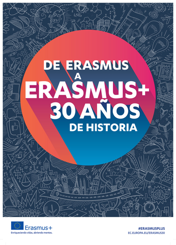 Cartel de la celebración del 30 aniversario del programa europeo Erasmus