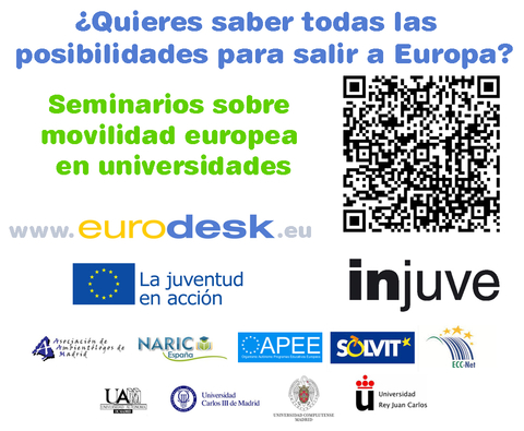 Cartel anunciador del los Seminarios sobre movilidad europea en universidades