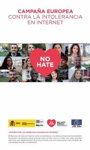 Portada del Flyer informativo sobre la campaña No Hate en España