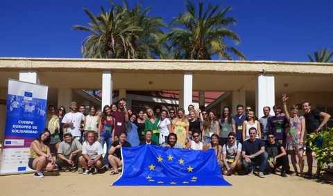 Participantes en una de las actividades del Cuerpo Europeo de Solidaridad