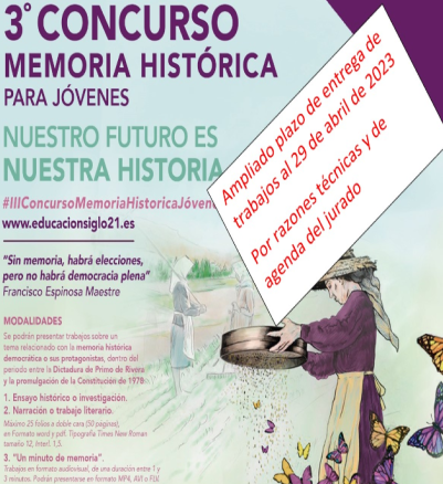Imagen III Concurso Memoria Histórica para jóvenes "Nuestro futuro es nuestra historia"