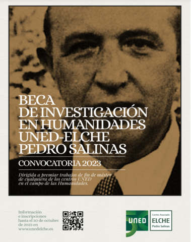 Imagen Beca de Investigación en Humanidades UNED-Elche Pedro Salinas Convocatoria 2023