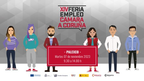 Cartel de la XIV Feria de Empleo PICE A Coruña