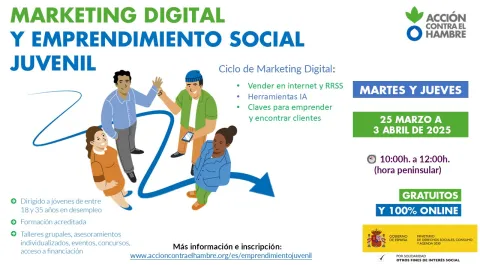 Imagen Marketing Digital y Emprendimiento Social Juvenil 2025. Acción contra el Hambre