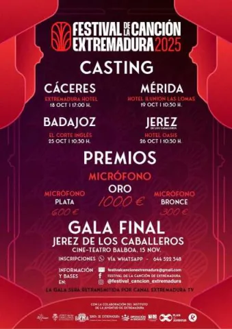 Cartel Festival de la canción de Extremadura 2025