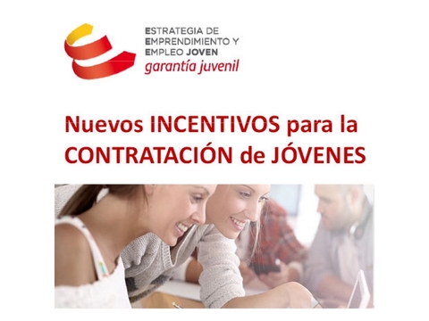 Imagen del folleto informativo sobre nuevos incentivos para la contratación de j