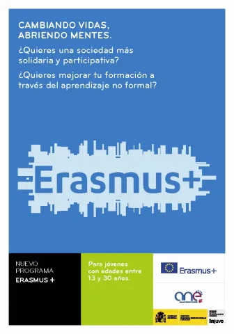 Flyer editado por el Injuve sobre el nuevo programa Erasmus +