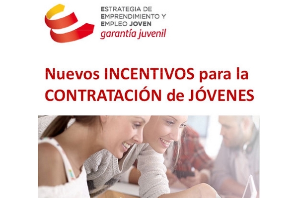 Imagen del folleto informativo sobre nuevos incentivos para la contratación de j