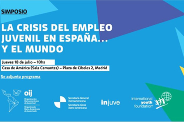 Cartel del simposio La crisis del empleo juvenil en España y el Mundo